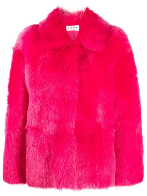 Sheepskin shearling short jacket - Pink