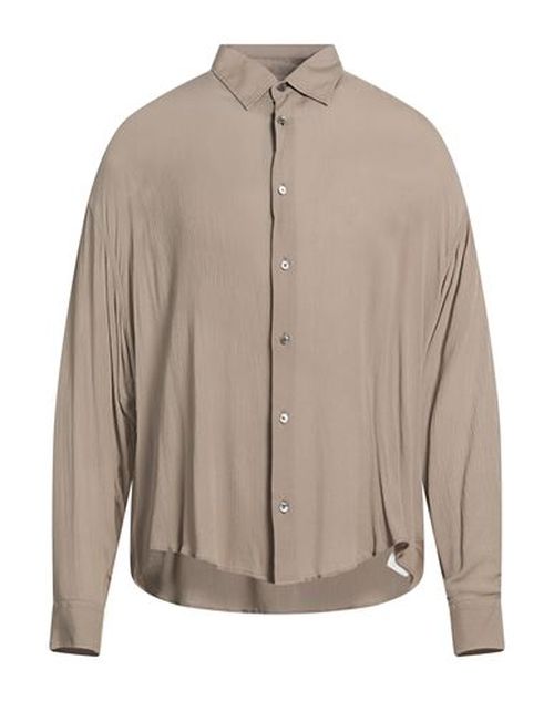 Man Shirt Taupe Size L Viscose