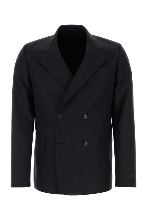 Double-Breasted Wool Blazer — Navy
