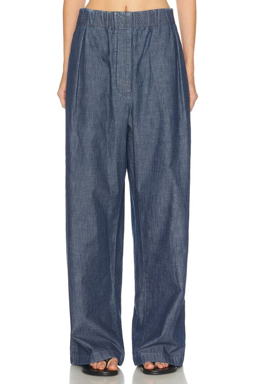Jil Sander Wide Leg Trouser in Indigo - Blue. 34 also