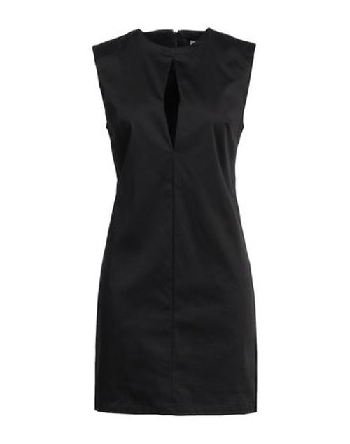 Woman Mini dress Black Size L Cotton, Elastane
