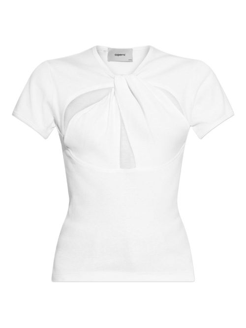 Twist-detail short-sleeve top - White