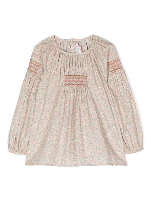 Floral-print cotton blouse - Pink
