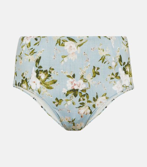 Floral high-rise bikini bottoms