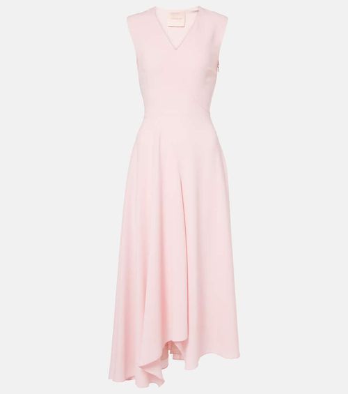 Miral asymmetric satin midi dress
