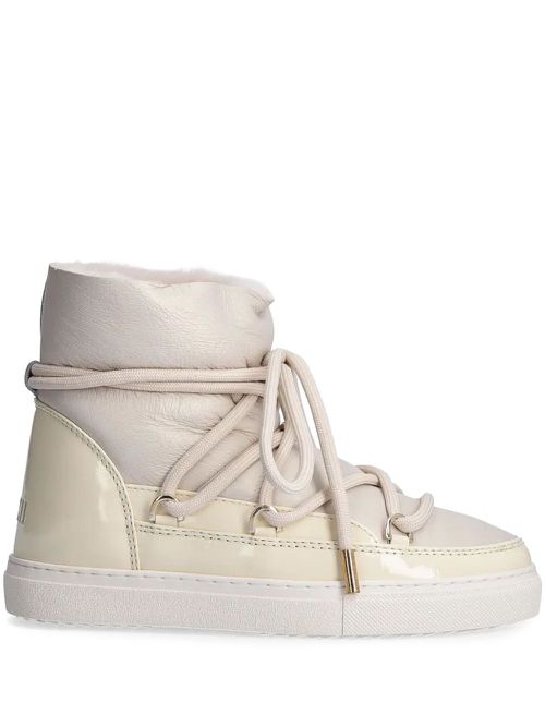Leather lace-up boots - White