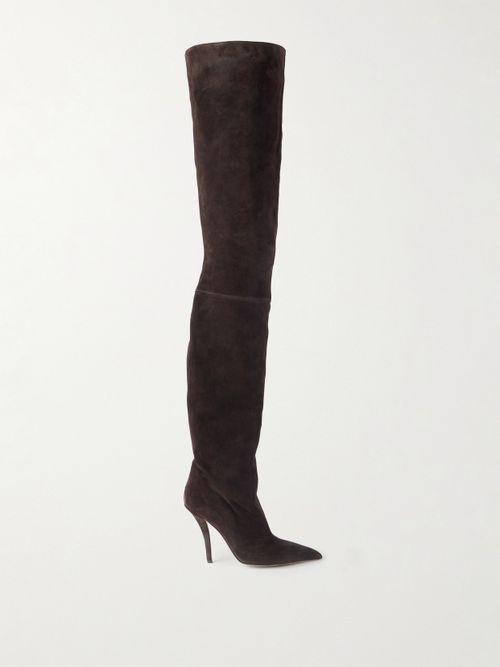 Jessica Suede Over-the-knee Boots - Brown