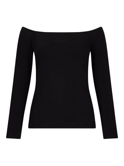 Boat-neck top - Black