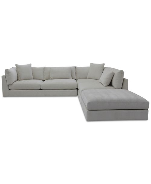 Merten 3-Pc. Fabric Sectional Sofa, Exclusively at Macys - Cream