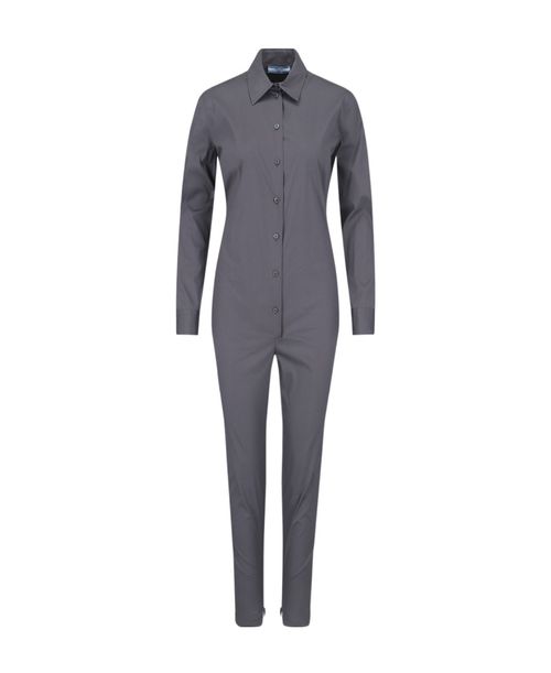 Stretch poplin jumpsuit