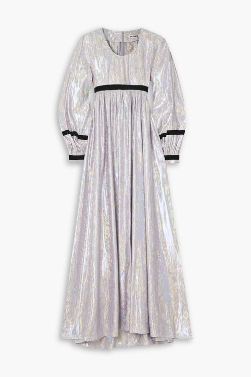 chinese dress ladies Liquid Holographic Pastel Rainbow Studio 54 Maxi Kaftan Dress – Fumbalinas main image 0