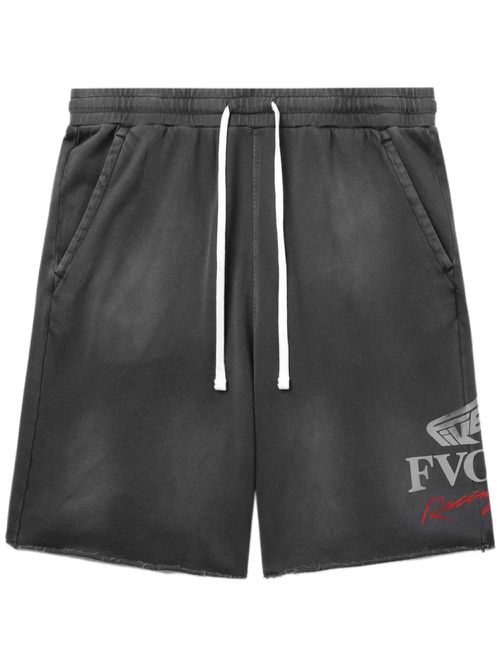 Logo-print cotton shorts - Black