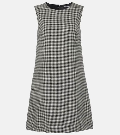 Houndstooth wool minidress