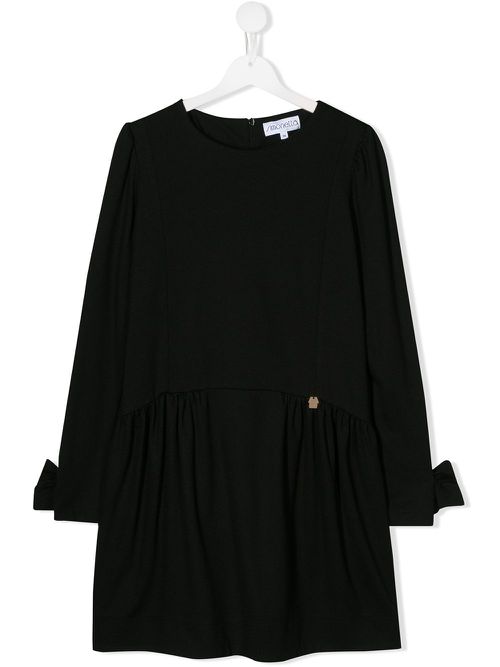 TEEN long-sleeve mini dress - Black