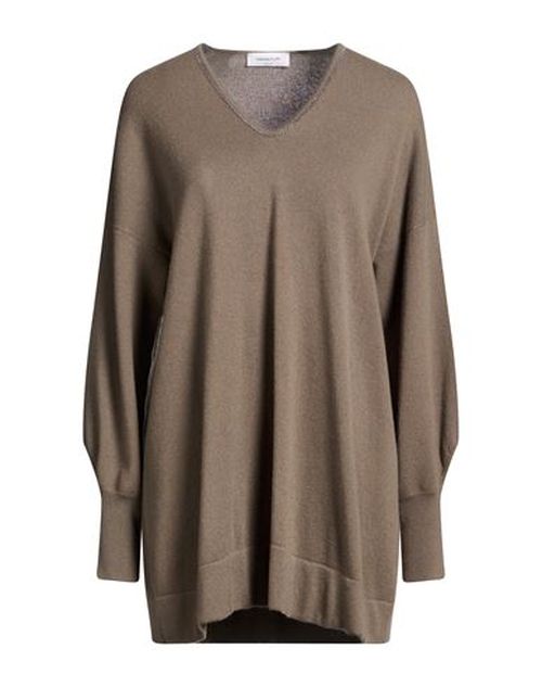 Woman Sweater Khaki Size 10 Pure virgin wool IWS, Silk, Cashmere