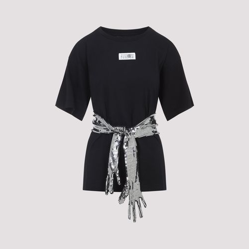 Glittering Detail Cotton T-Shirt
