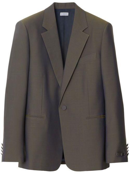 Iridescent-effect wool blazer - Green