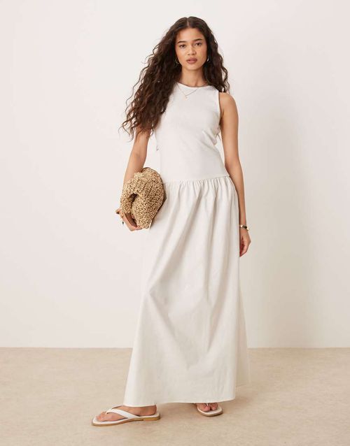 AFRM | Sonya maxi length dress with high slit detail in overscale rose-pink  | Realry