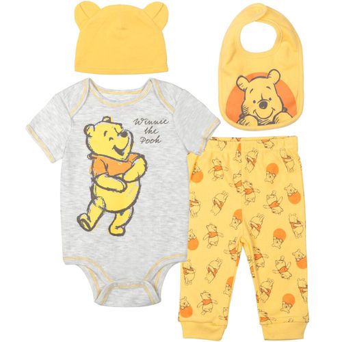 Disney Winnie the Pooh Baby Boys Girls Layette Set: Bodysuit Pants Bib