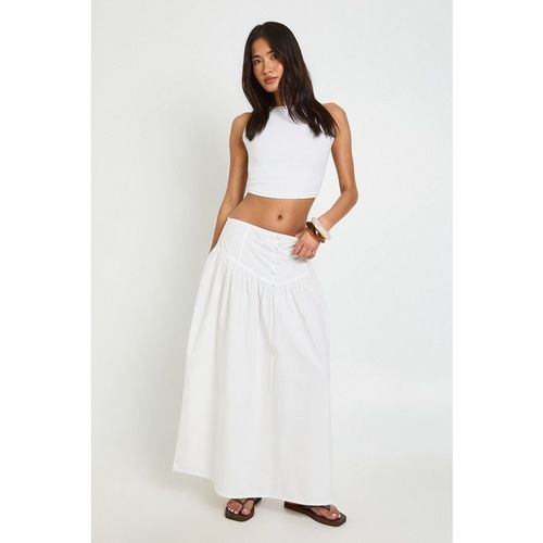 Boohoo Womens Button Waistband Maxi Skirt - White