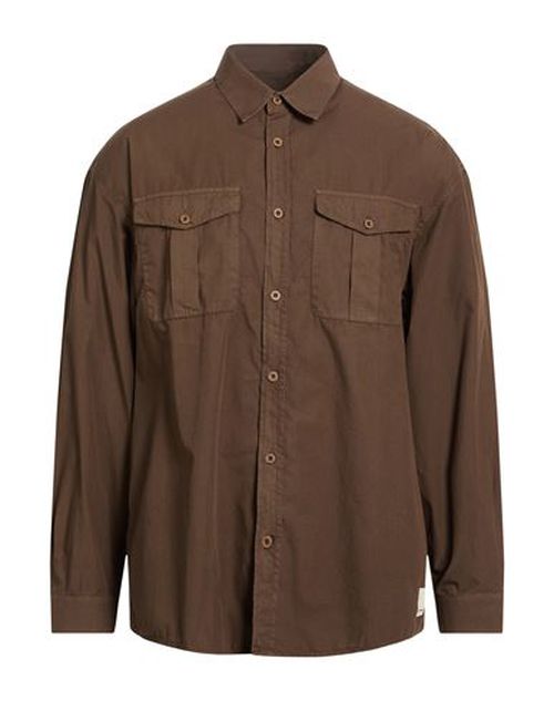 Man Shirt Brown Size L Cotton