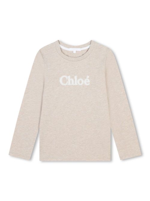 Slogan-print cotton long-sleeve T-shirt - Neutrals