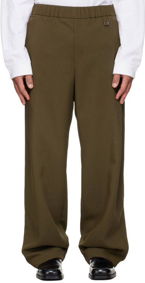 Khaki Twill Elasticized Waist Trousers