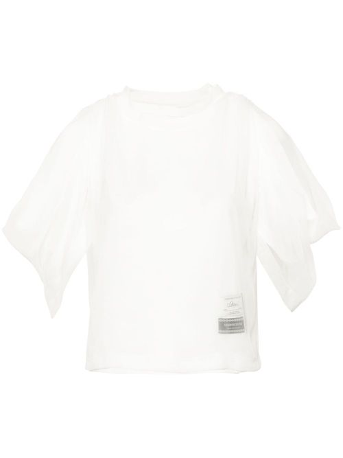 Layered-design T-shirt - White