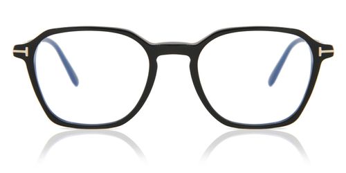 Tom Ford FT5804-B Blue-Light Block Men's Glasses, Black, Size 50