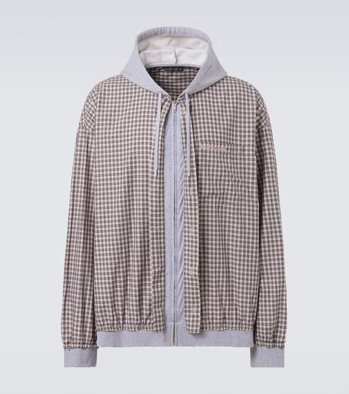 Checked cotton poplin jacket