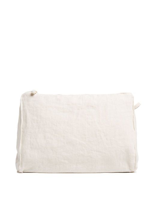 Zip-up linen wash bag - Neutrals