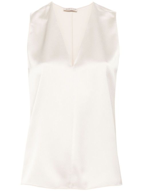 Tropeche sleeveless satin blouse - Neutrals