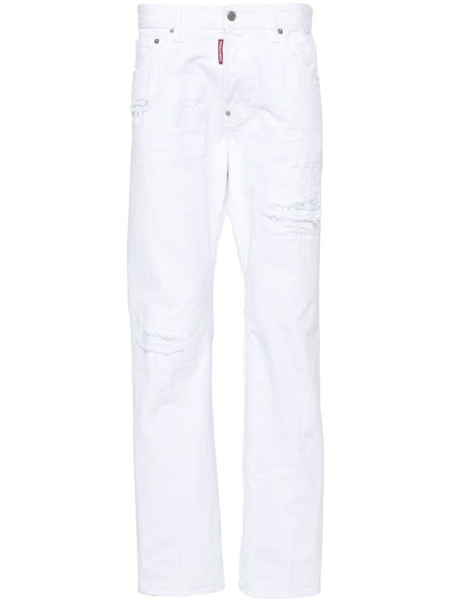 642 cotton straight jeans - White