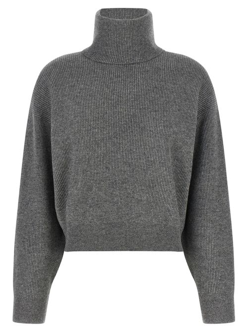 Virgin Wool Blend Sweater — Gray