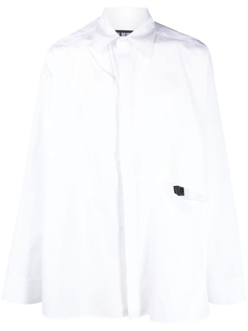 Cut-out detailing cotton shirt - White