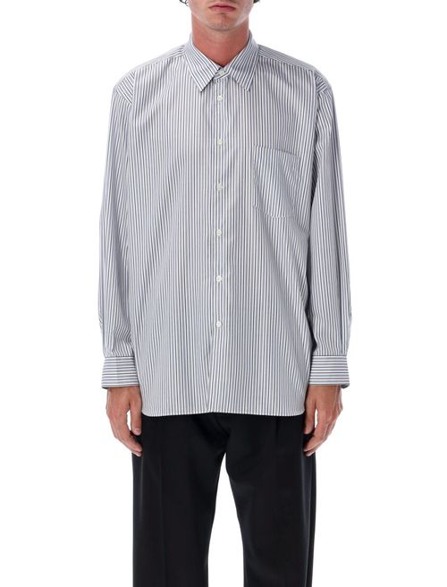 Blue Cotton Striped Shirt