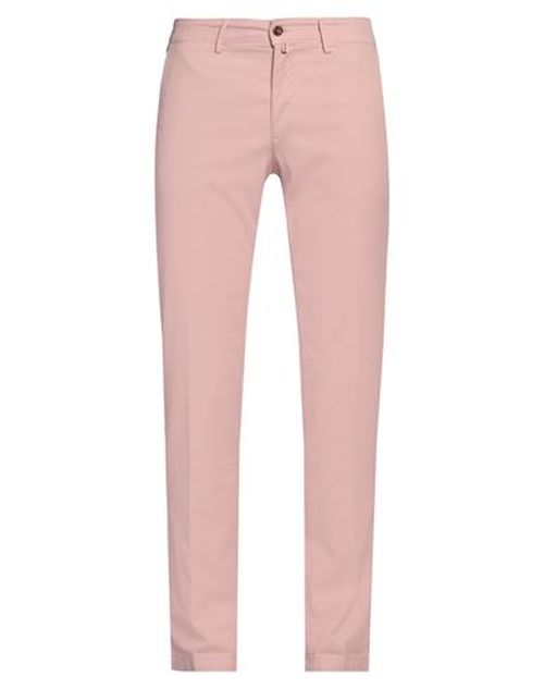 Man Pants Pink Size 38 Cotton, Linen, Elastane