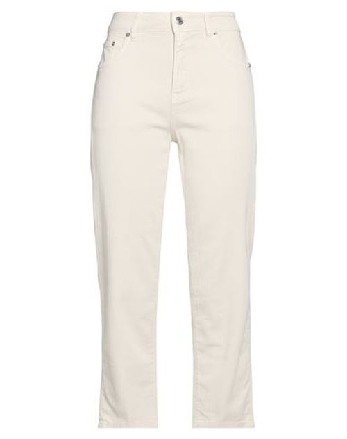 Woman Jeans Beige Size 30 Cotton, Elastane