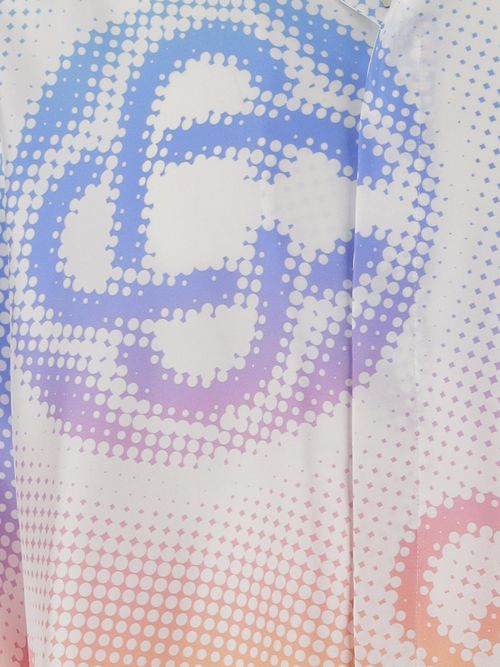 Graphic-Print Silk Shirt — Multicolor