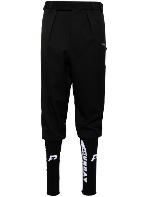 Logo-patch trousers - Black