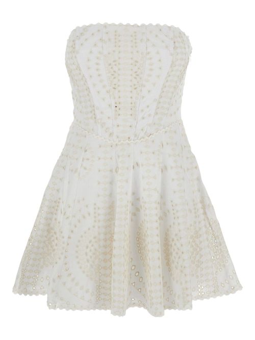 Charo Ruiz Ibiza broderie-anglaise strapless dress - White