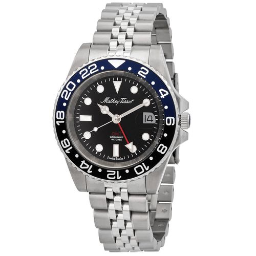 Mathy Vintage GMT Black Dial Batman Bezel Mens Watch H903ANB