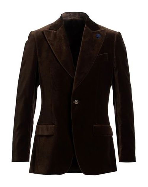 Man Blazer Dark brown Size 38 Cotton, Viscose