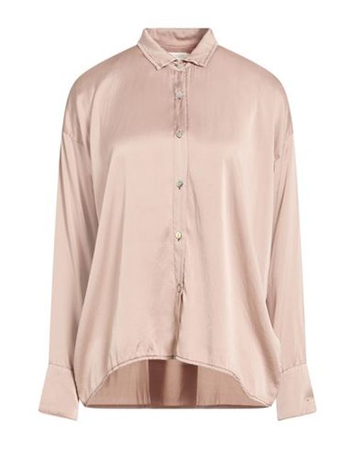 Woman Shirt Taupe Size L Silk, Elastane