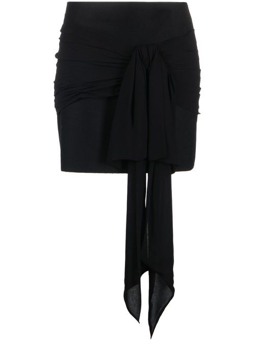 Bow-detail high-waisted miniskirt - Black