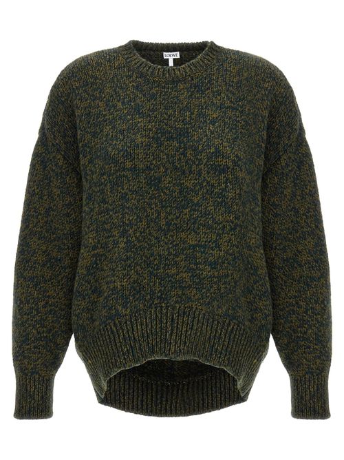 Melange Wool Blend Sweater — Green