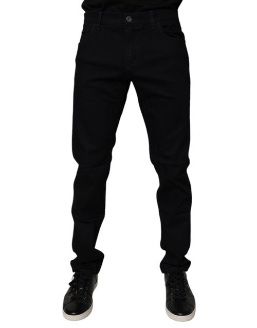Cotton Stretch Slim Fit Jeans — Black