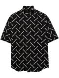 Logo-print poplin shirt - Black