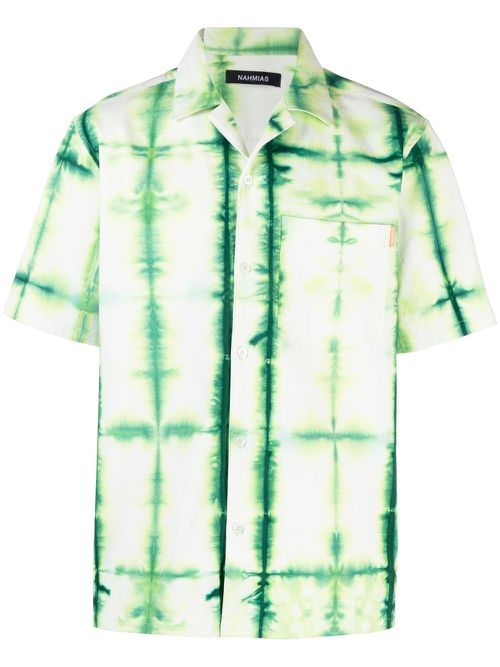 Tie-dye print short-sleeve shirt - Green