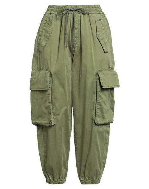 Woman Pants Military green Size 26 Cotton, Elastane
